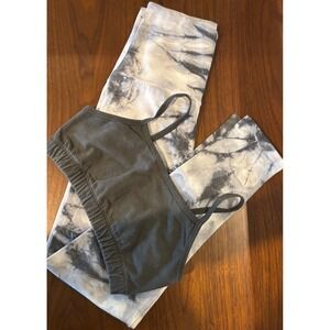NEW Groceries Apparel Organic Cotton Tie Dye Leggings and Sports Bra Set Small
